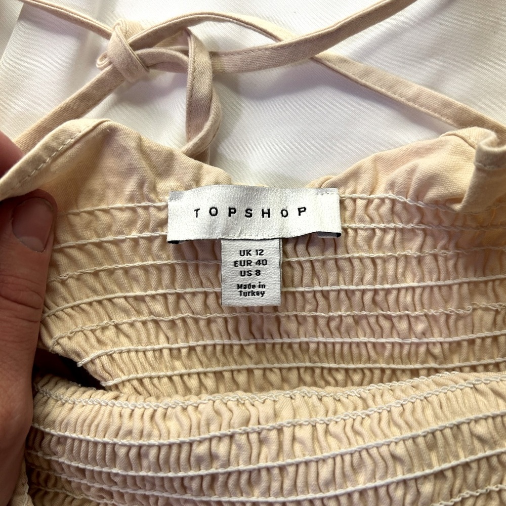 Topshop Cream Women's Top